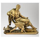 Gilded Bronze Seated Figure by Pierre Aubert,...