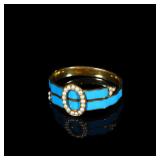 Georgian Gold Blue-Enamel Natural-Pearl Buckle...