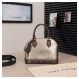 Louis-Vuitton Alma BB Handbag, Metallic-Silver...