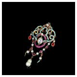 Victorian Etruscan-Revival Gold Enamel...
