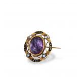 Victorian Etruscan-Revival Gold Brooch with...