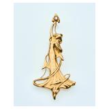 French c.1900 Art Nouveau 18K Goddess Pendant