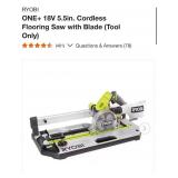 $159 Ryobi 18v 5.5in cordless flooring saw with...