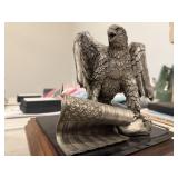 Eagle and American Flag Metal Sculpture