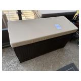 Black Storage bin with cushion