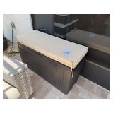 Black Storage bin with cushion