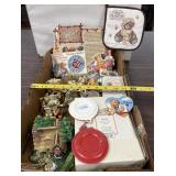 Box lot of cherished teddies figures pins paper