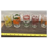 Five mid century tumblers