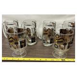 Set of six mid century glassware