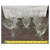 Set of eight Stemware Crystal Fostoria? No Ship