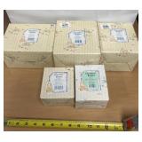 Lot of five cherished teddies in box