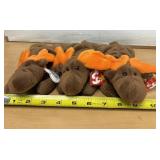 Lot of three beanie babies moose plush