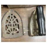 Vtg. Sm electric iron and holder