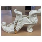 5in. White Glass Shoe