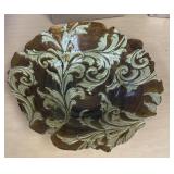 15in Round. Art Deco Type Bowl Glass Decor