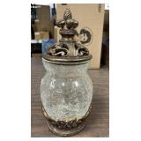 10in. Crackled Glass Container