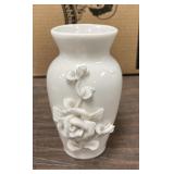 6in. Pretty White Vase W Flower