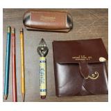 Nice vtg. Pcs w advertising. Look at photos