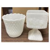 4.5-5.5in. Two Pieces of Milk Glass