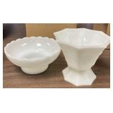 3-5in. Two Pieces of Milk Glass