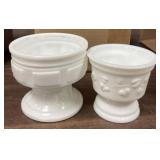 4in. Two Pieces of Milk Glass