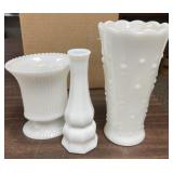 5-7in. Three Pieces of Milk Glass