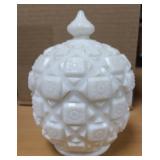 1 6.5 inch milk glass candy jar