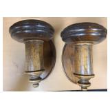 2 - 7 inch wall wooden sconces