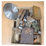 Assorted box lot of vintage tools