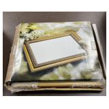 Goldtone Wood Vanity Tray