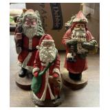 7-8.5in. Three Santa Figures