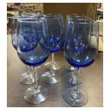 8, 9in. Blue Wine Glasses / NO SHIPPING
