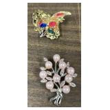 Two Beautiful Costume Jewelry Broaches