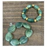 Two Green Costume Jewelry Bracelets