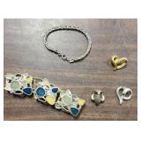 2 costume bracelets and 3 costume charms