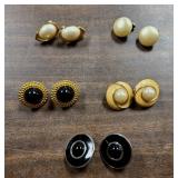 5 pair of clip on earrings