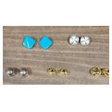 5 pair of clip on earrings all costume