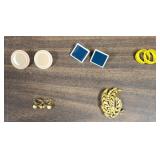 4 pair clip on earrings and 1 pin all costume