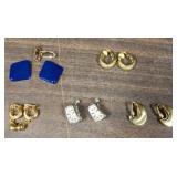 5 pair of clip on earrings all costume