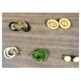 5 pair of clip on earrings all costume