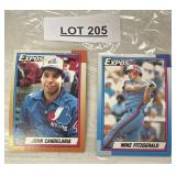 TWO VINTAGE BASEBALL TRADING CARDS / SHIPS