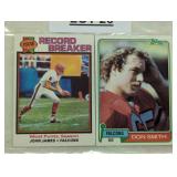 TWO VINTAGE FOOTBALL TRADING CARDS / SHIPPING