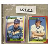 TWO VINTAGE BASEBALL TRADING CARDS / SHIPS