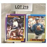 TWO VINTAGE BASEBALL TRADING CARDS / SHIPS