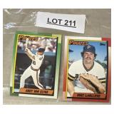 TWO VINTAGE BASEBALL TRADING CARDS / SHIPS