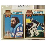 TWO VINTAGE FOOTBALL TRADING CARDS / SHIPPING