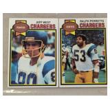 TWO VINTAGE FOOTBALL TRADING CARDS / SHIPPING