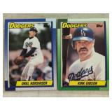 TWO VINTAGE BASEBALL TRADING CARDS / SHIPS