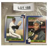 TWO VINTAGE BASEBALL TRADING CARDS / SHIPS