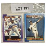 TWO VINTAGE BASEBALL TRADING CARDS / SHIPS